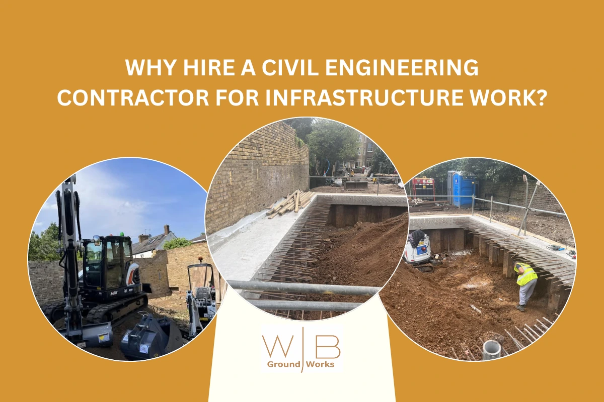 civil engineering contractor managing large-scale infrastructure construction project in London