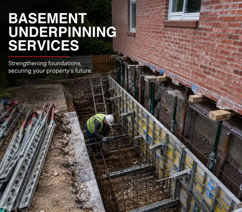 Basement Underpinning Services by WJB Groundworks